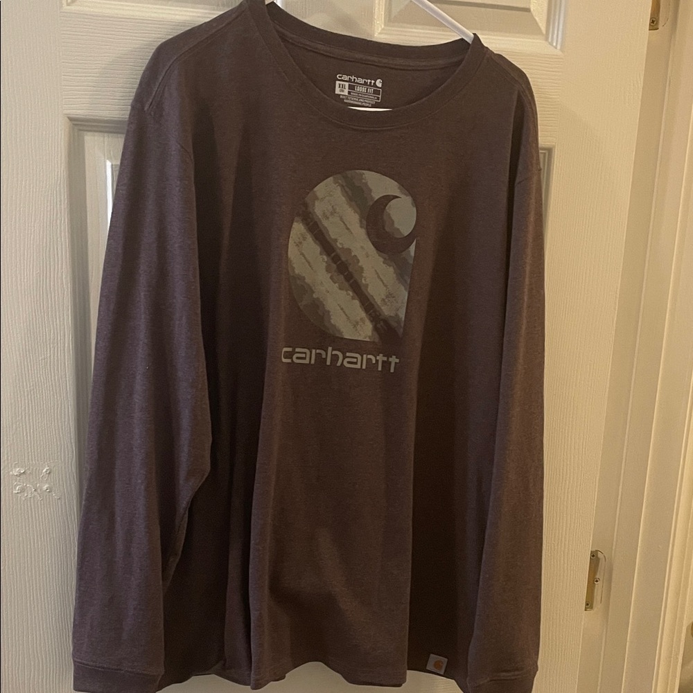 Carhartt XXL Men's Brown Logo Long Sleeve Shirt